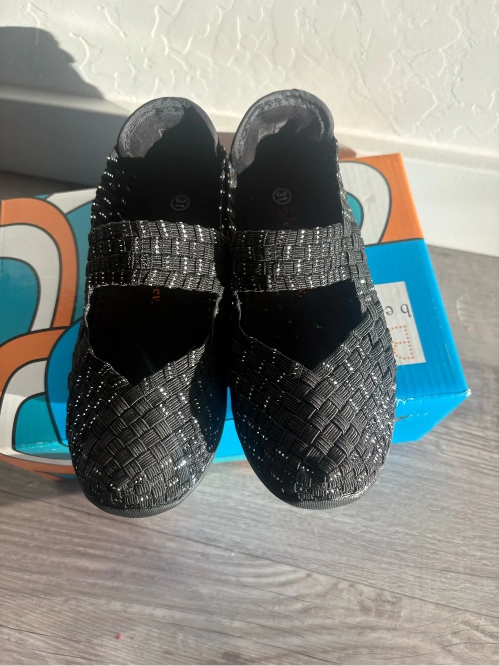 bernie mev. Kids Black Woven Mary Jane Slip-Ons